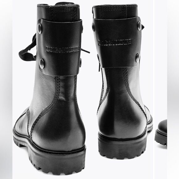 Zadig & Voltaire Joe Lug Sole Leather Combat Boot NIB 37 - Picture 8 of 14
